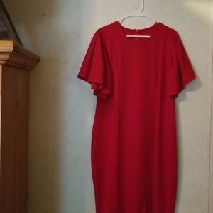 Red bell sleeve dress sz 18 NEW